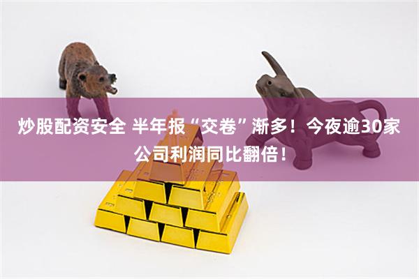 炒股配资安全 半年报“交卷”渐多！今夜逾30家公司利润同比翻倍！